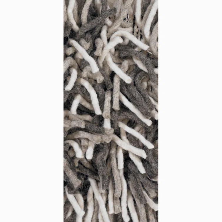 Big Jos Wool Area Rug in White And Gray