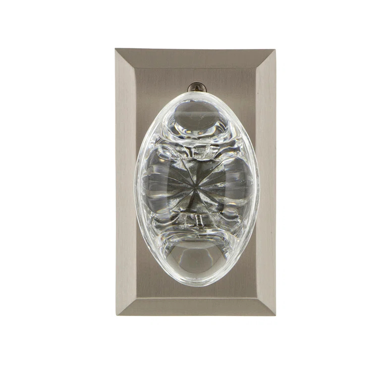 Studio Plate with Oval Clear Crystal Door Knob