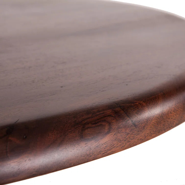 Artezia 30" Round Industrial Black/Brown Wood & Metal Side Table