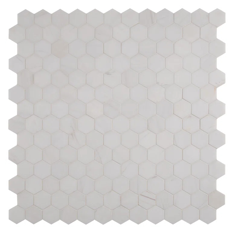 Bianco Dolomite 2" x 2" Marble Mosaic Tile in White