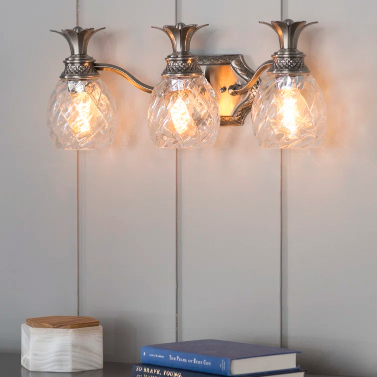 Plantation 3-Light Pineapple Bath Vanity Fixture