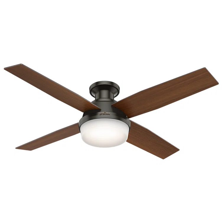 Dempsey 52" 4 - Blade Contemporary Indoor Ceiling Fan with Lights and Remote