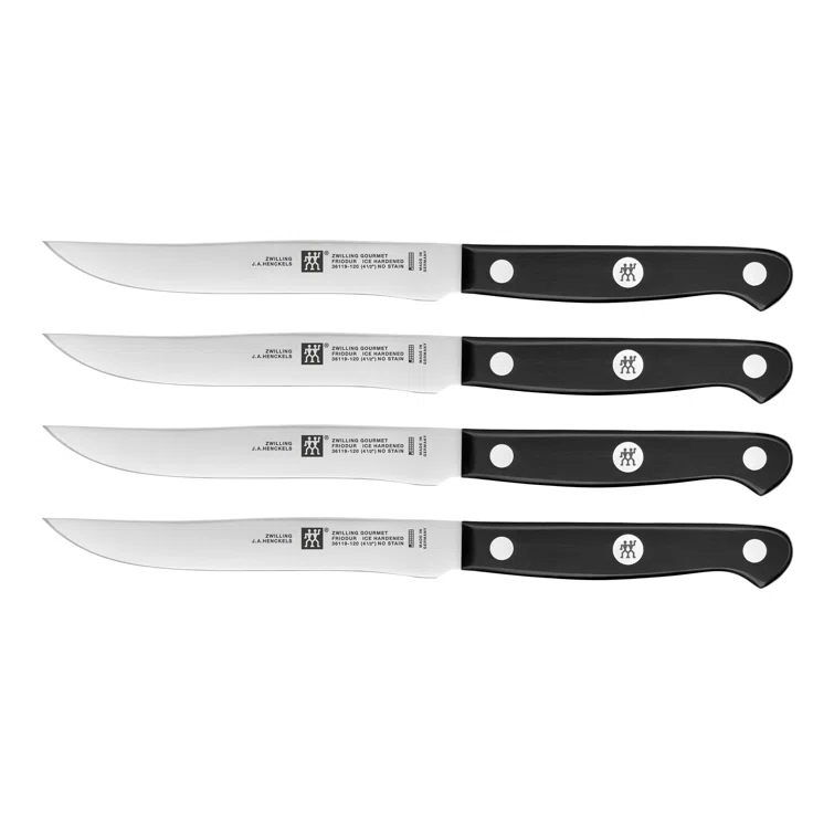 Zwilling Gourmet 4-Piece Black Stainless Steel Steak Knife Set
