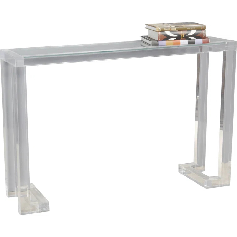 Ava Glass Top Console Table