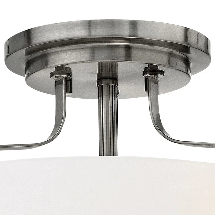 Harper Three Light 18" Retro Bowl Semi-Flush Mount Ceiling Light