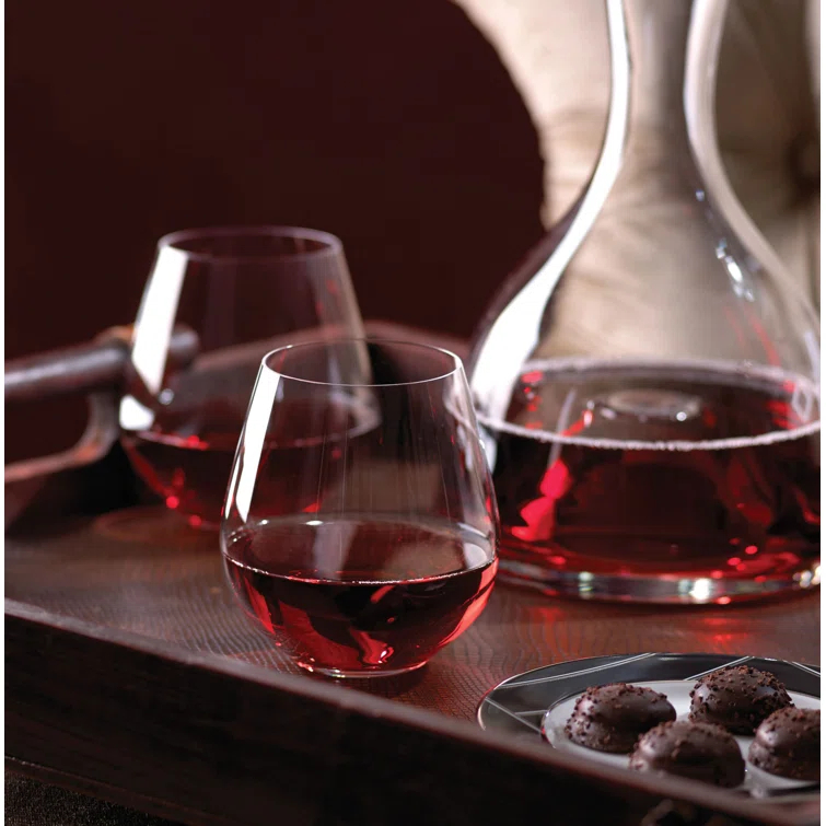 Slovakian Simply Red Fine Crystal Tumbler Set, 4 Count