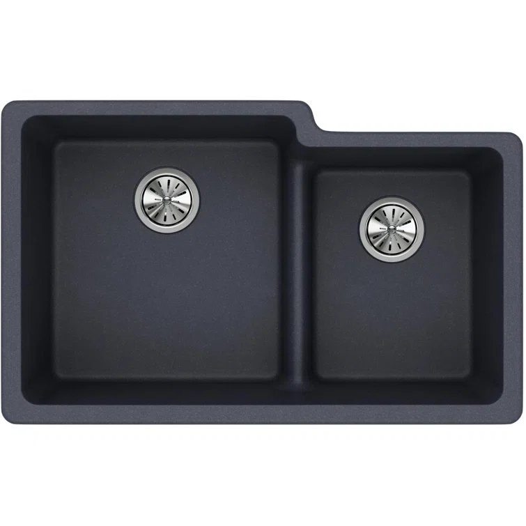 Quartz Classic 33" x 20-1/2" x 9-1/2" Double Basin Undermount Kitchen Sink