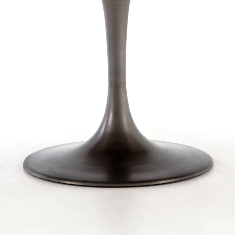 60" Round Reclaimed Wood Dining Table with Brass Trim