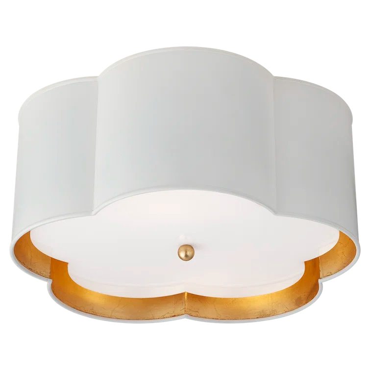 Bryce White and Gold Glass Flush Mount Ceiling Light