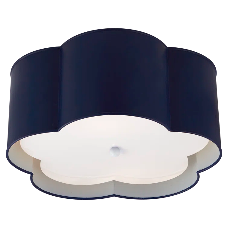 Bryce French Navy and White 2-Light Indoor/Outdoor Flush Mount