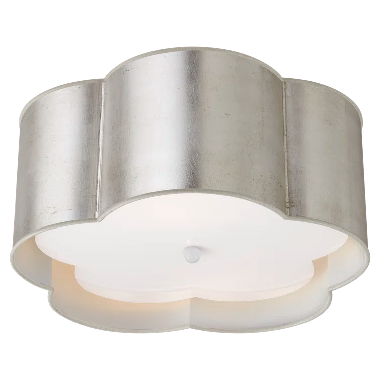 Bryce Flower Burnished Silver 7" Flush Mount Ceiling Light
