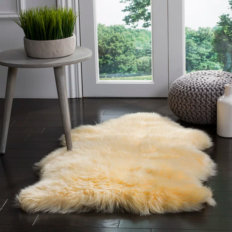Sheep Skin Natural Sheep Skin Made Within Acid Dying Sheep Skin Solid Color Rug