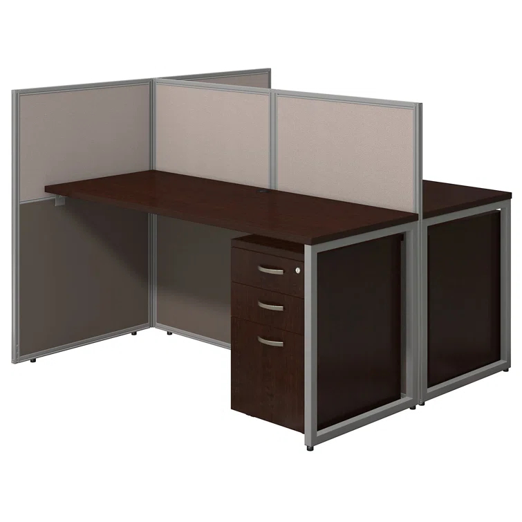 Easy Office Rectangle 2 Person Benching Workstation with Cable Management