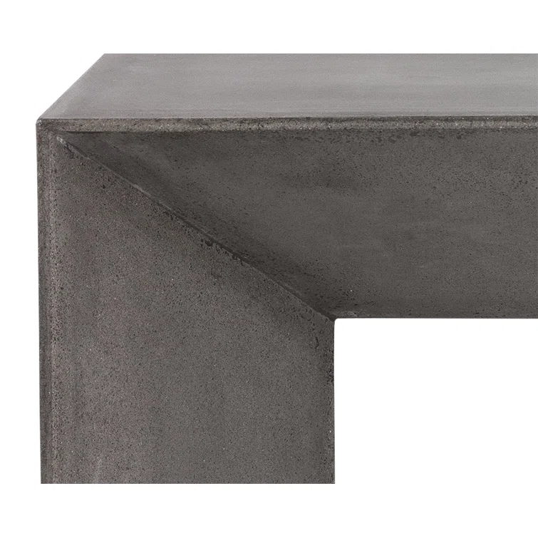 Nomad Contemporary 55'' Gray Marble Look Concrete Bench