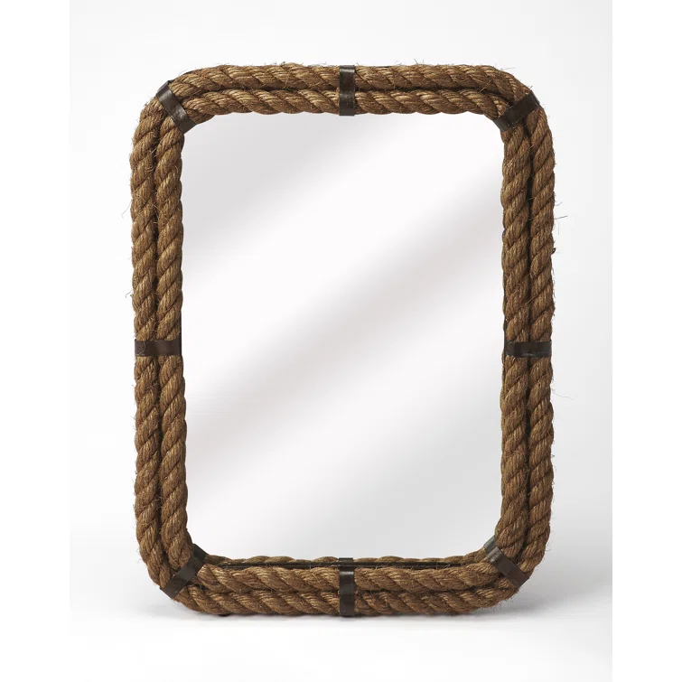 Butler  Darby Brown Rope Rectangular Wall Mirror