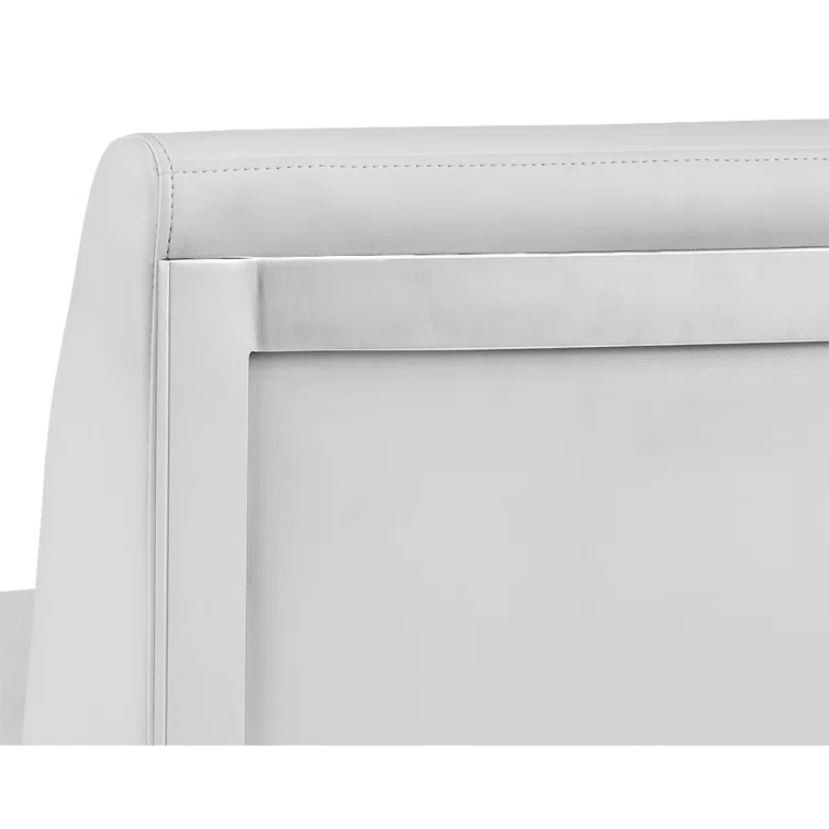 Cantina White Faux Leather Stainless Steel Counter Stool