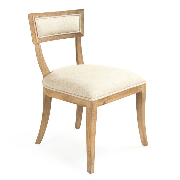 Zentique  20.5 x 32.5 x 23.5 in. Carvell Side Chair - Natural Cream Linen