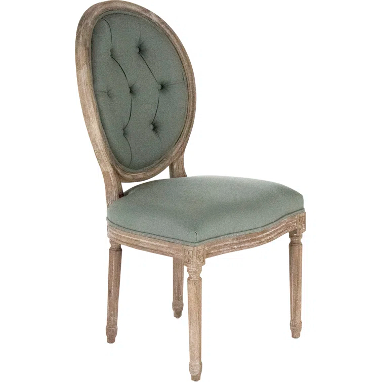 Asta 21" Wide Tufted Linen Side Chair