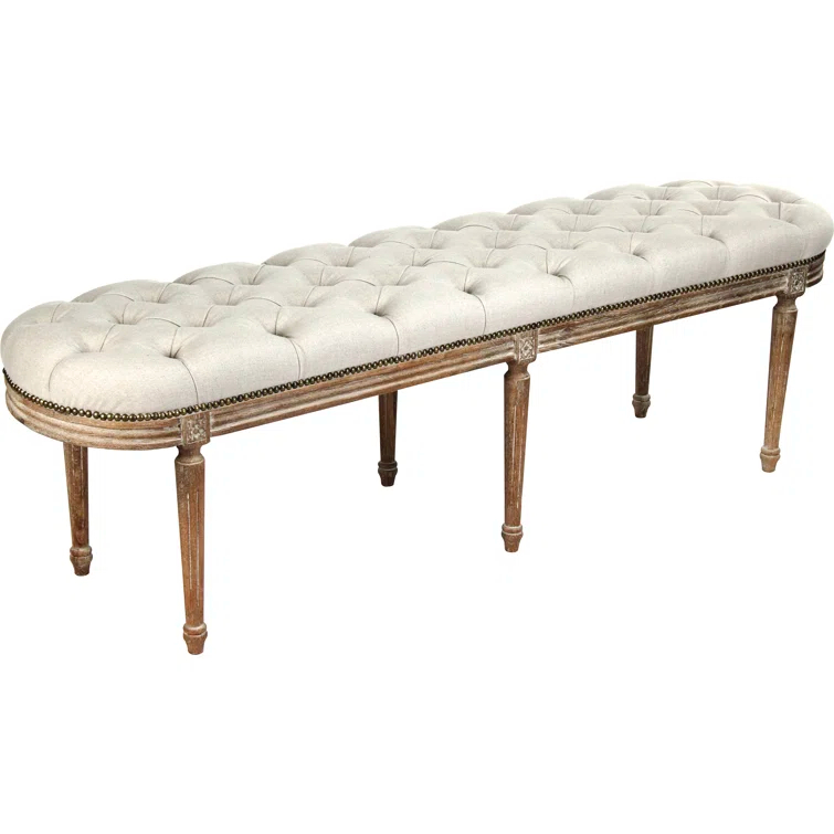 Zentique Michel Linen Upholstered Bench