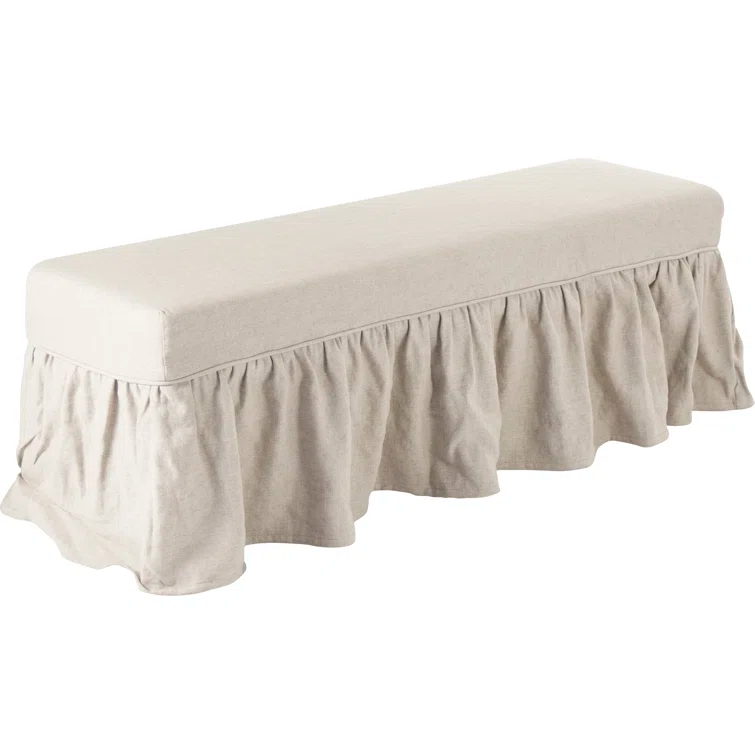Zentique Elena Linen Blend Upholstered Bench
