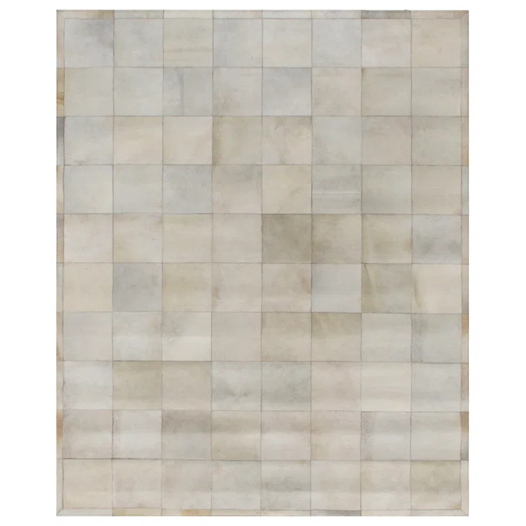 Exquisite Rugs Natural Hide Hand Stitched Leather Hide on Felt White Area Rug & Reviews | Wayfair