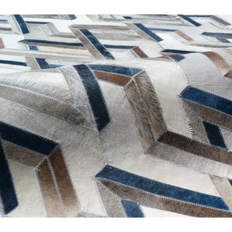 Natural Hide Cowhide Geometric Indoor Rug