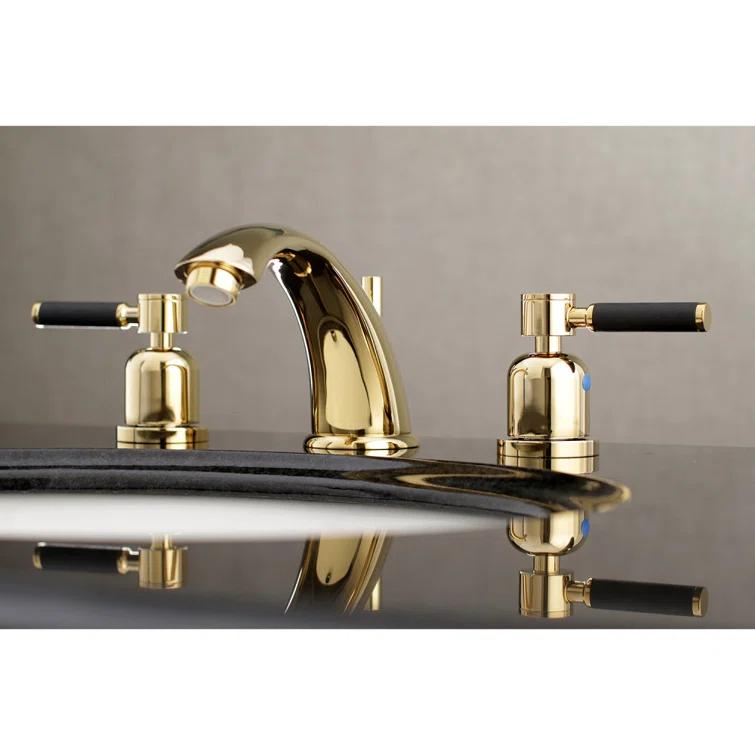Kingston Brass KB8962DKL Kingston Brass Kaiser Two-Handle 3-Hole Deck Mount Widespread Bathroom Faucet with Retail Pop-Up Drain