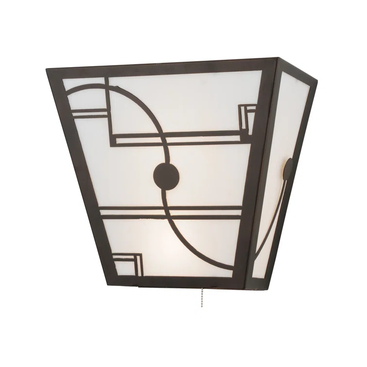 Meyda Lighting Revival Deco Bronze Flush Mounted Sconce