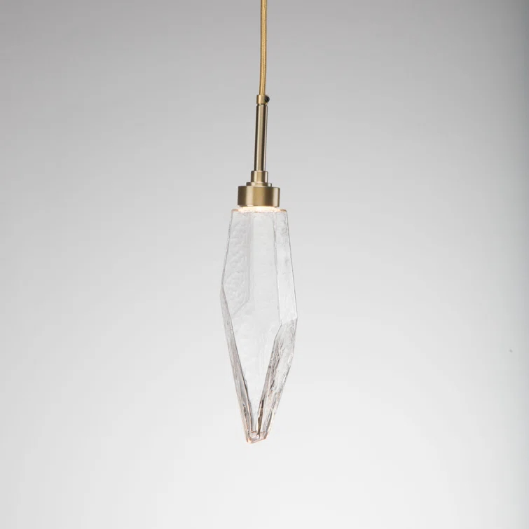 Rock Crystal Blown Glass LED Pendant