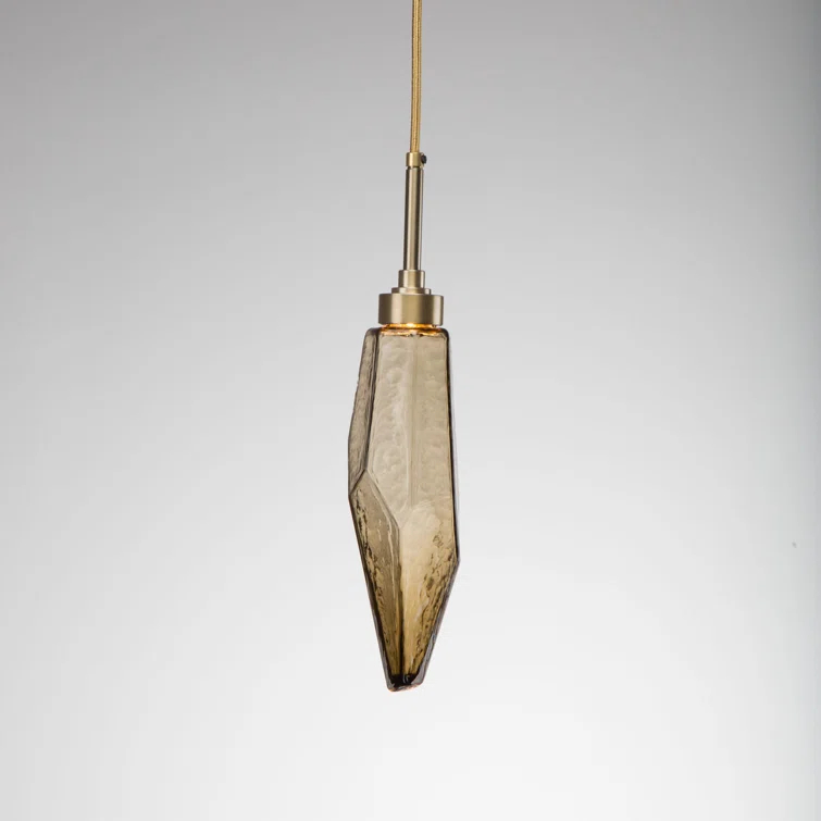 Rock Crystal Blown Glass LED Pendant