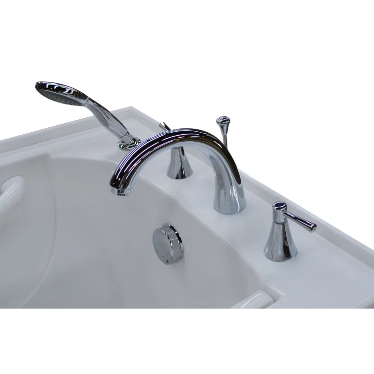 60'' x 30'' Walk-in Whirlpool Fiberglass Bathtub with Faucet
