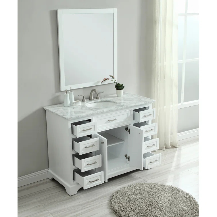 Birch Lane™ Hermes 48'' Single Bathroom Vanity with Marble Top