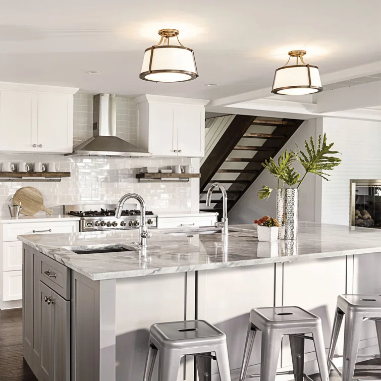 Charlotte 3-Light Semi-Flush Mount Ceiling Light