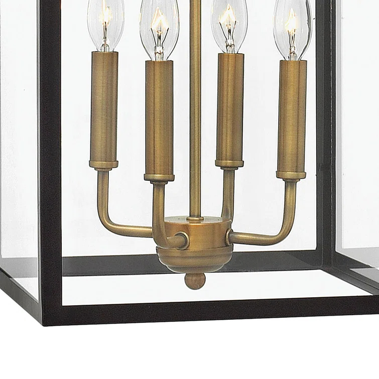 Hinkley 4-Light Open Frame Foyer Chain-Hung Rectangle Chandelier