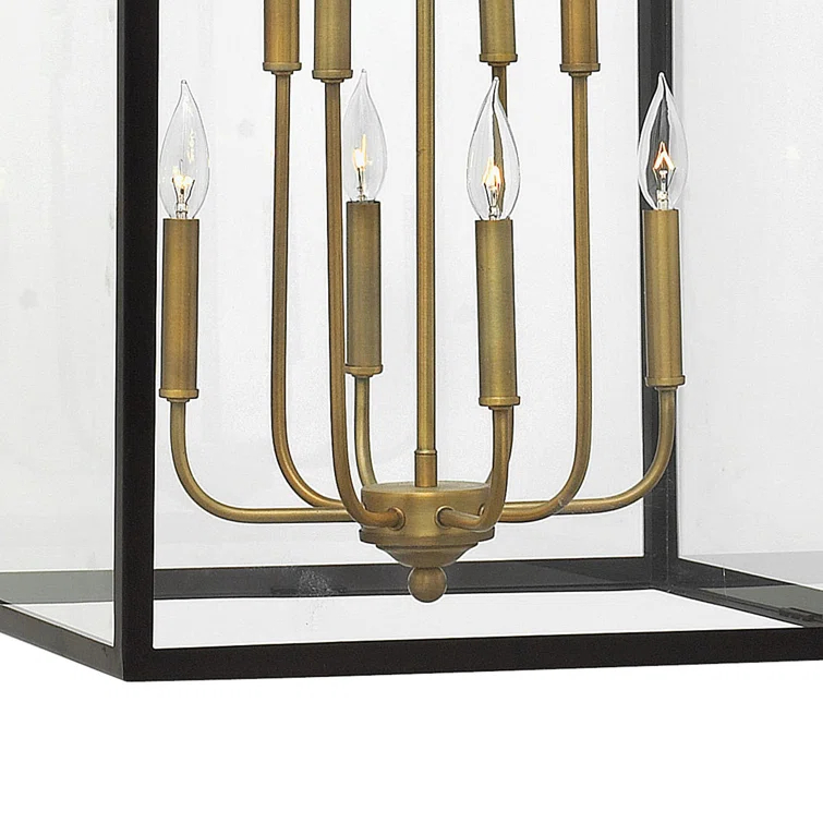 Hinkley 8-Light Two-Tier Open Frame Foyer Chain-Hung Rectangle Chandelier