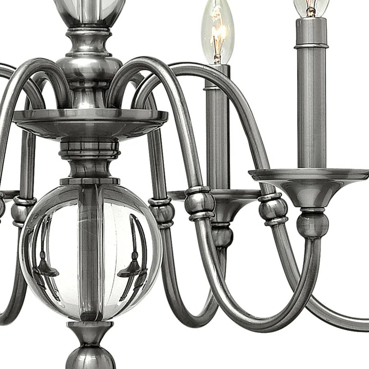 Hinkley Eleanor 6 - Light Candle Style Classic Chandelier with Crystal Accents