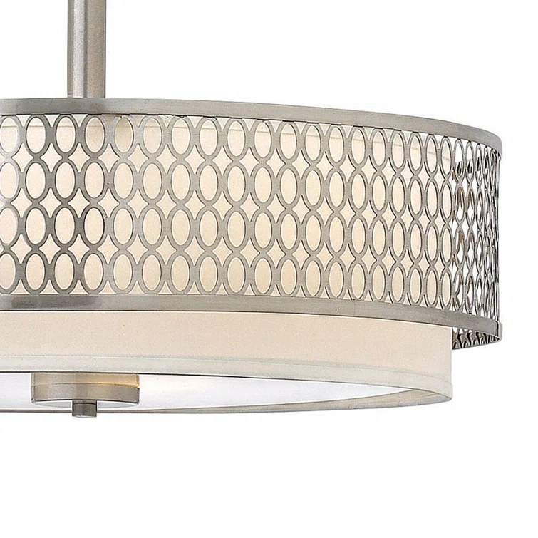 3-Light Unique / Statement Drum Chandelier