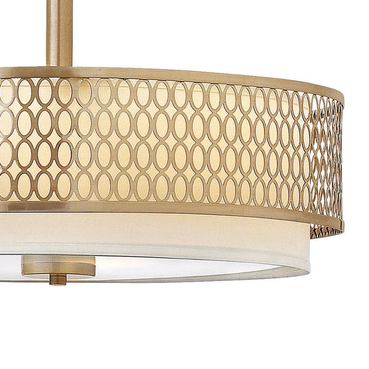 3-Light Unique / Statement Drum Chandelier