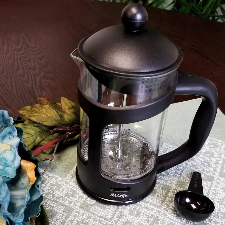 Gibson 3.5-Cup Mr Coffee Brivio French Press Coffee Maker with Plastic Lid