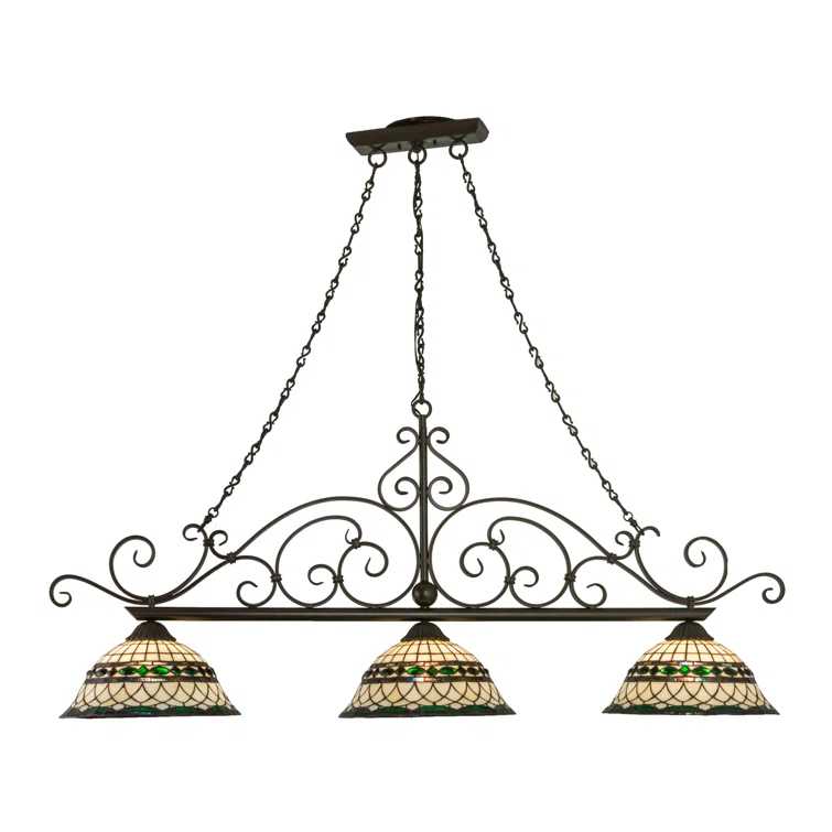 Meyda Tiffany & Stained Glass 3 - Light Copper Vein Kitchen Island Pendant