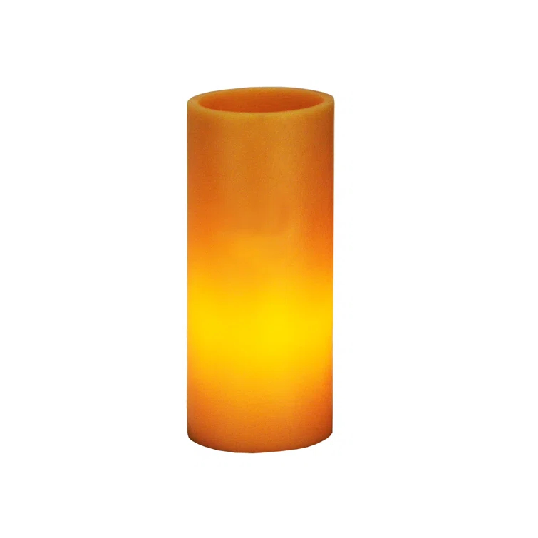 MEYDA 123731 3 in. W x 8 in. H Poly Resin Amber Flat Top Candle Holder