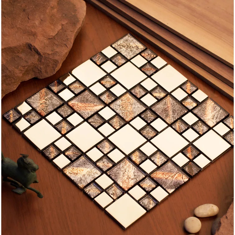 Mirrella Rousha Random Sized Glass Random Mosaic Wall & Floor Tile