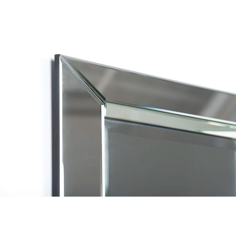 Aura Silver Rectangular Glass Vanity Wall Mirror