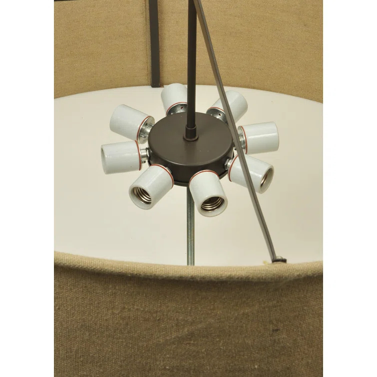 Elegant Bronze 8-Light LED Chandelier for Indoor/Outdoor Use