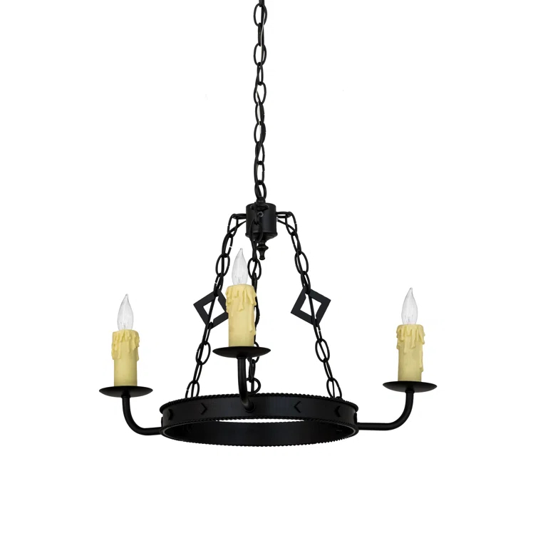 Meyda Lighting Elvita 3 - Light Dimmable Wagon Wheel Chandelier