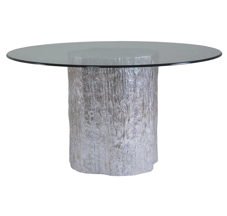 Signature Designs Trunk Segment Round Dining Table with Glass Top
