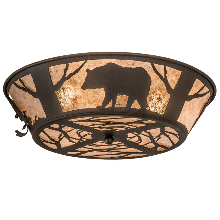 Rustic Lodge Mica Flush Mount