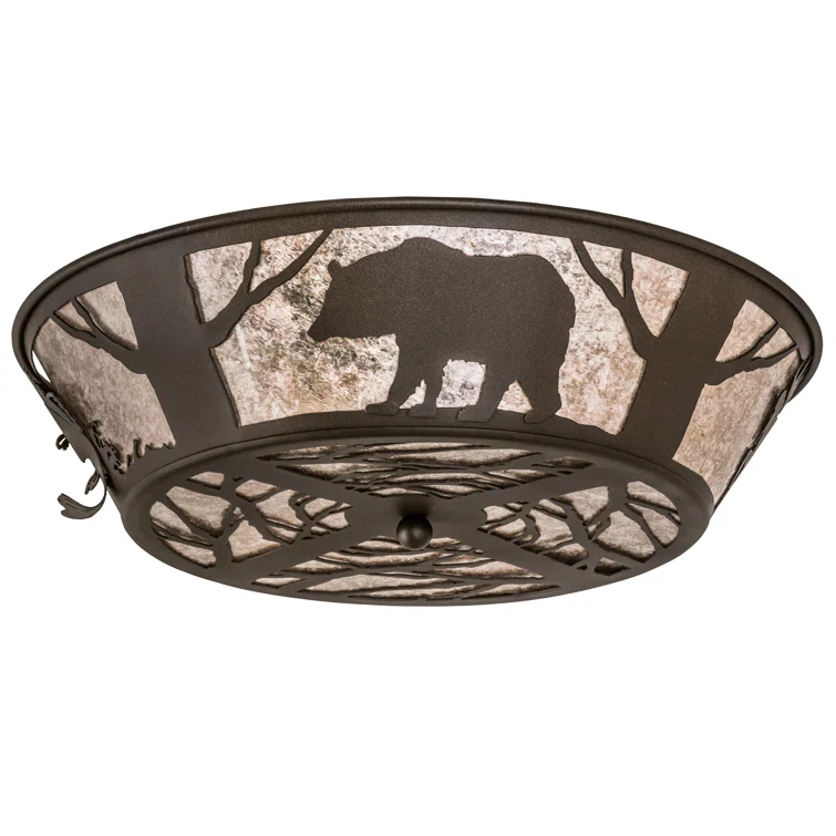 Rustic Lodge Mica Flush Mount