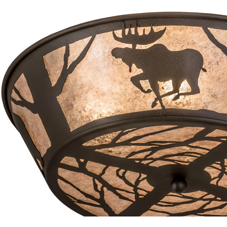 Rustic Lodge Mica Flush Mount