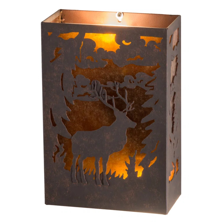 Rustic Lodge Flush Mounted Sconce